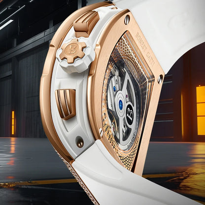 Bonest Gatti Men’s Fully Automatic Mechanical Watch – Diamond Case Luxury-Inspired Timepiece Dev