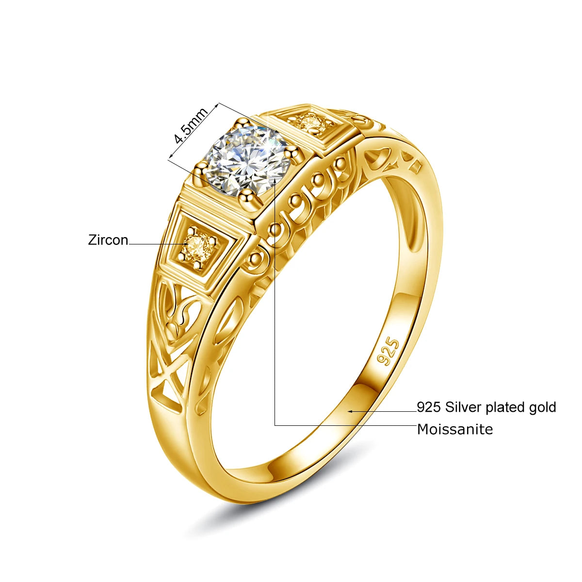 Gothic Filigree 0.5 Carat Moissanite Engagement Ring for Women – Exquisite Fine Jewelry