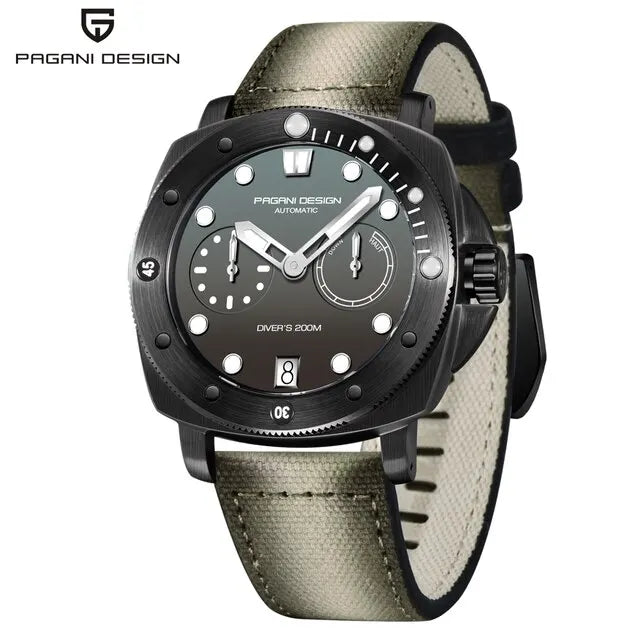 PAGANI DESIGN 1767 Men's Sports Automatic Mechanical Watch – 20Bar Diving Watch with Sapphire Glass & Stainless Steel | Montre Homme
