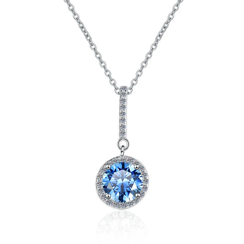 Fine Jewelry: Valentine’s Gift S925 Sterling Silver Necklace with Pink VVS1 Moissanite Diamond Pendant