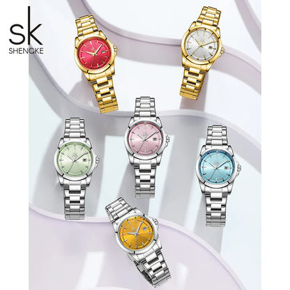 Shengke Luxury Women's Watch – Stylish Quartz Lady Wristwatch, Perfect Gift for Girls and Women
