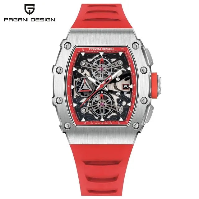 PAGANI DESIGN YS011 Men's 40MM Barrel Quartz Watch – Fashion Casual Chronograph with Sapphire Glass