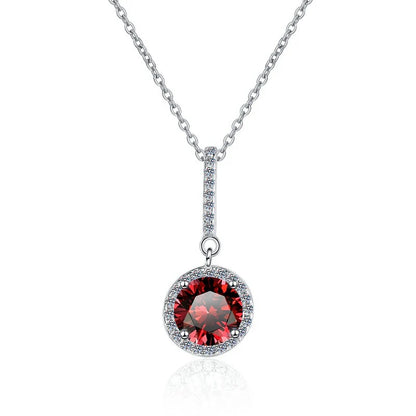 Fine Jewelry: Valentine’s Gift S925 Sterling Silver Necklace with Pink VVS1 Moissanite Diamond Pendant