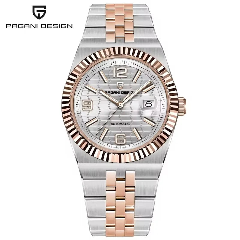PAGANI DESIGN YS027 Men's Luxury Automatic Watch - 3D Rhombus Dial, MIYOTA 8215 Movement, Mechanical Wristwatch