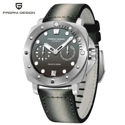 PAGANI DESIGN 1767 Men's Sports Automatic Mechanical Watch – 20Bar Diving Watch with Sapphire Glass & Stainless Steel | Montre Homme