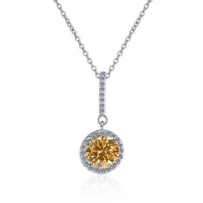 Fine Jewelry: Valentine’s Gift S925 Sterling Silver Necklace with Pink VVS1 Moissanite Diamond Pendant