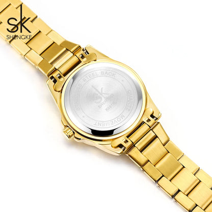 Shengke Luxury Women's Watch – Stylish Quartz Lady Wristwatch, Perfect Gift for Girls and Women