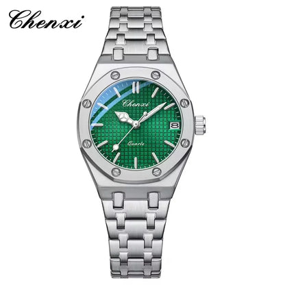 CHENXI 648 Women's Luxury Bracelet Watch – Waterproof Stainless Steel Quartz Wristwatch with Luminous Dial & Date | Perfect Ladies' Gift