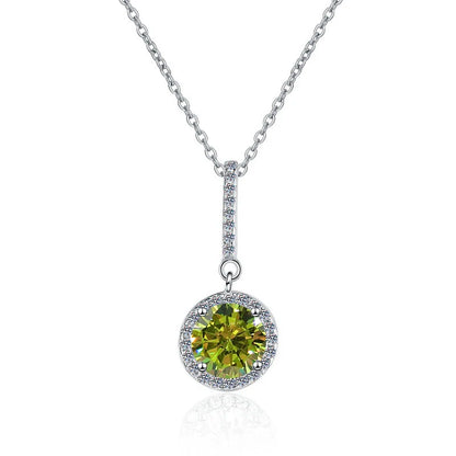 Fine Jewelry: Valentine’s Gift S925 Sterling Silver Necklace with Pink VVS1 Moissanite Diamond Pendant
