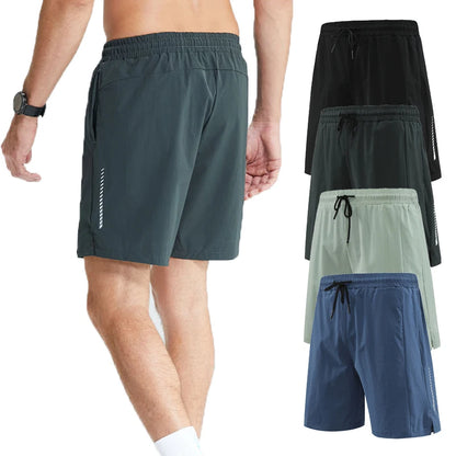 Men's Lightweight Nylon Mesh Athletic Shorts – Printed Patchwork Design
