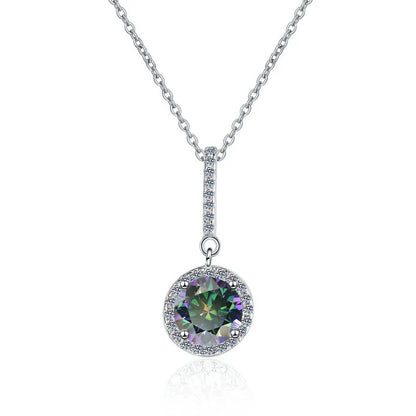 Fine Jewelry: Valentine’s Gift S925 Sterling Silver Necklace with Pink VVS1 Moissanite Diamond Pendant
