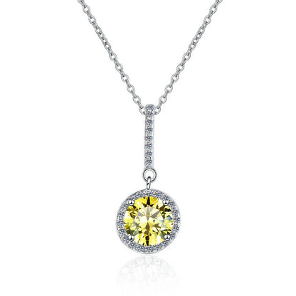 Fine Jewelry: Valentine’s Gift S925 Sterling Silver Necklace with Pink VVS1 Moissanite Diamond Pendant