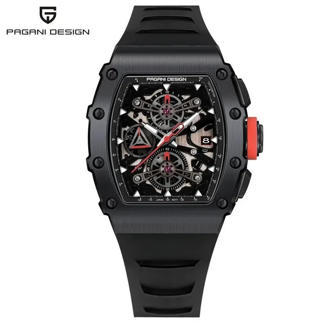 PAGANI DESIGN YS011 Men's 40MM Barrel Quartz Watch – Fashion Casual Chronograph with Sapphire Glass