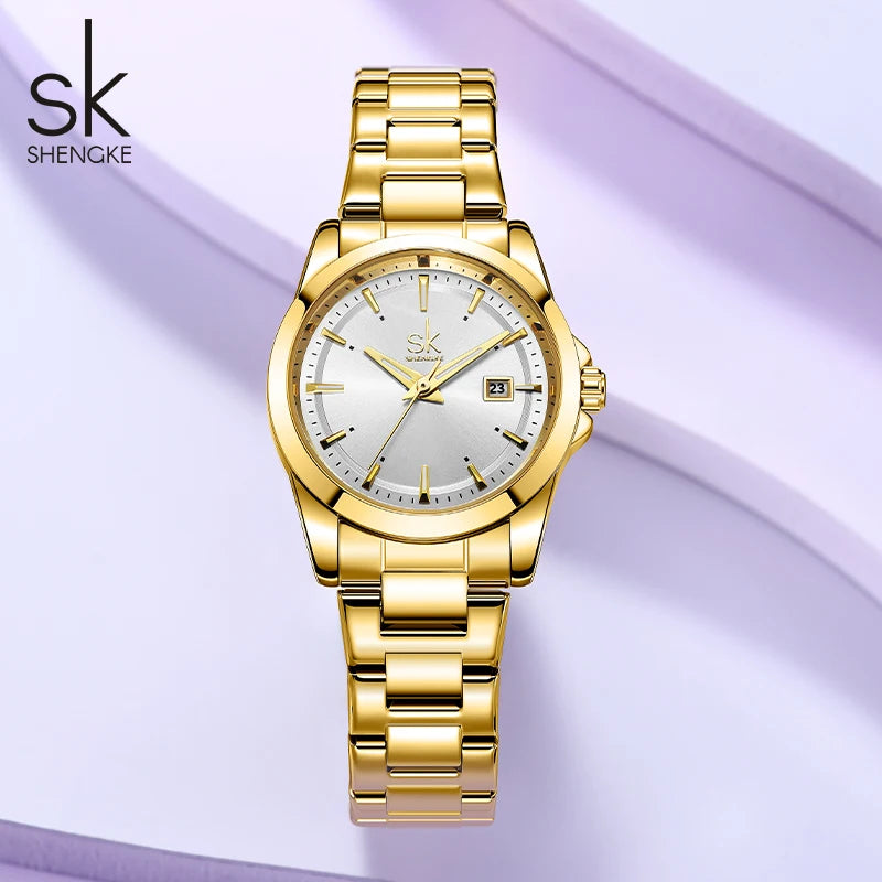 Shengke Luxury Women's Watch – Stylish Quartz Lady Wristwatch, Perfect Gift for Girls and Women