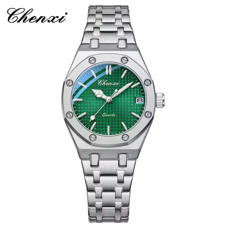 CHENXI 648 Women's Luxury Bracelet Watch – Waterproof Stainless Steel Quartz Wristwatch with Luminous Dial & Date | Perfect Ladies' Gift