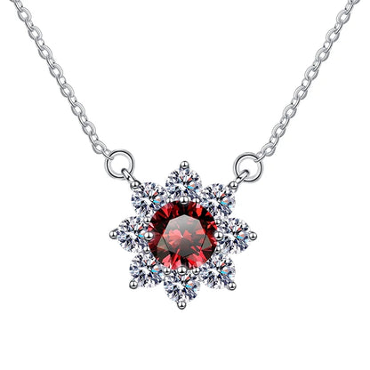 Luxury Jewelry: Sunflower 1CT Blue VVS1 Moissanite Pendant Necklace in S925 Sterling Silver – GRA Certified Women’s Gift