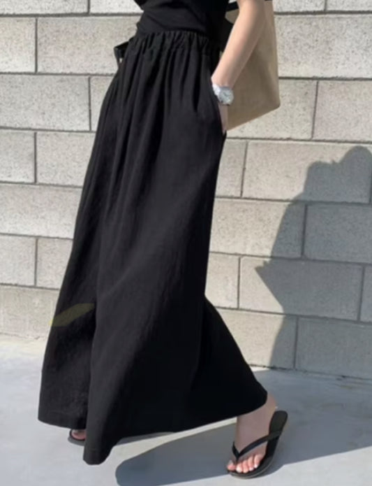 Women's Casual Elastic Waist Wide-Leg Pants - Comfortable Loose Fit Trousers