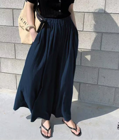 Women's Casual Elastic Waist Wide-Leg Pants - Comfortable Loose Fit Trousers