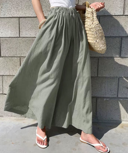 Women's Casual Elastic Waist Wide-Leg Pants - Comfortable Loose Fit Trousers