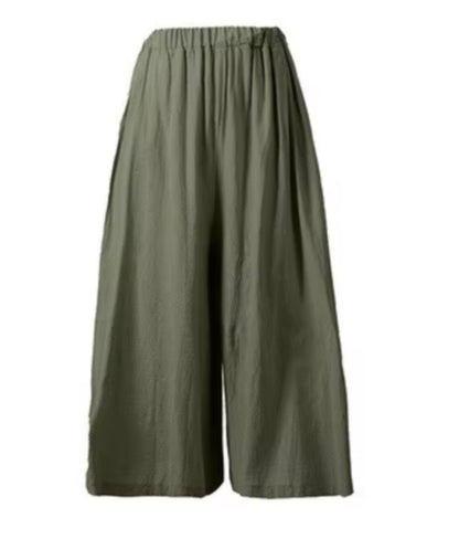 Women's Casual Elastic Waist Wide-Leg Pants - Comfortable Loose Fit Trousers