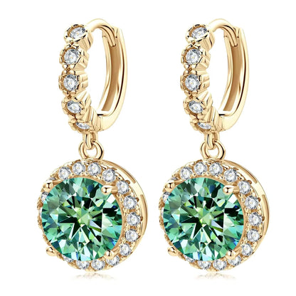 1-2 Carat Moissanite Earrings for Women – S925 Sterling Silver, Fashionable Light Luxury Design, Perfect Gift for Ladies