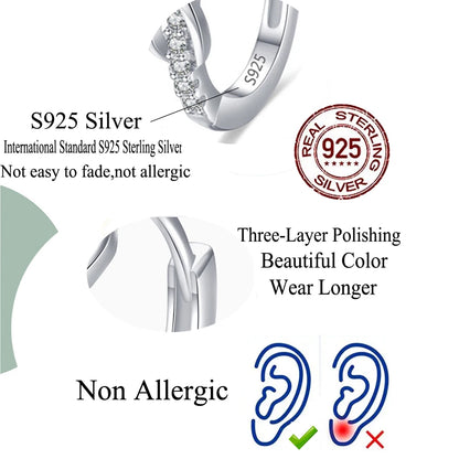 Minimalist 925 Sterling Silver Earrings for Women – 5A Cubic Zirconia Eternity Symbol Design Veron