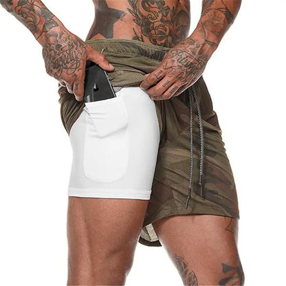 Men’s Double‑Layer Athletic Shorts – Quick‑Dry Polyester Gym Shorts for Workout, Fitness & Training Julian