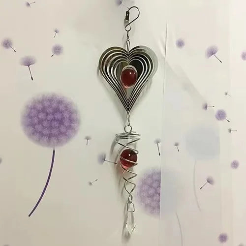 3D Rotating Stainless Steel Wind Chime Spinner – Outdoor Hanging Ornament for Home & Garden Decor