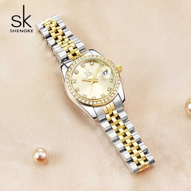 Luxury Retro Women’s Quartz Watch – Classic Art Design Ladies Wristwatch with Calendar, Fashion Elegant Quartz Timepiece Genevieve