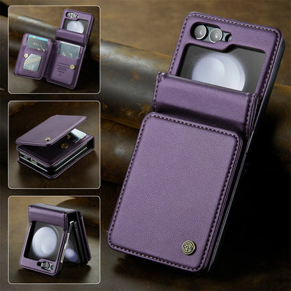 Retro PU Leather Flip Cover | Wallet Case with Card Slots & Kickstand for Samsung Galaxy Z Flip 5