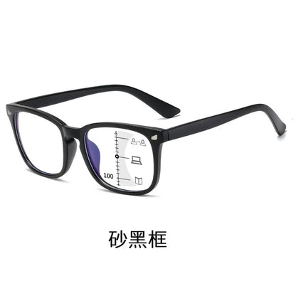 Progressive Multifocus Anti-Blue Light Reading Glasses - Auto Zoom Bifocal Presbyopic Eyewear for Distance & Near Vision Skylar