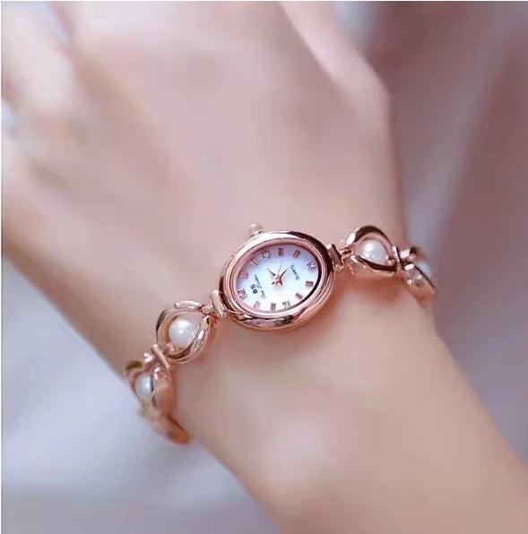 Luxury Watch for Women – High-Quality Fashion Pearl Bracelet Wristwatch, Elegant Gift for Ladies Marion
