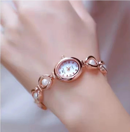 Luxury Watch for Women – High-Quality Fashion Pearl Bracelet Wristwatch, Elegant Gift for Ladies Marion