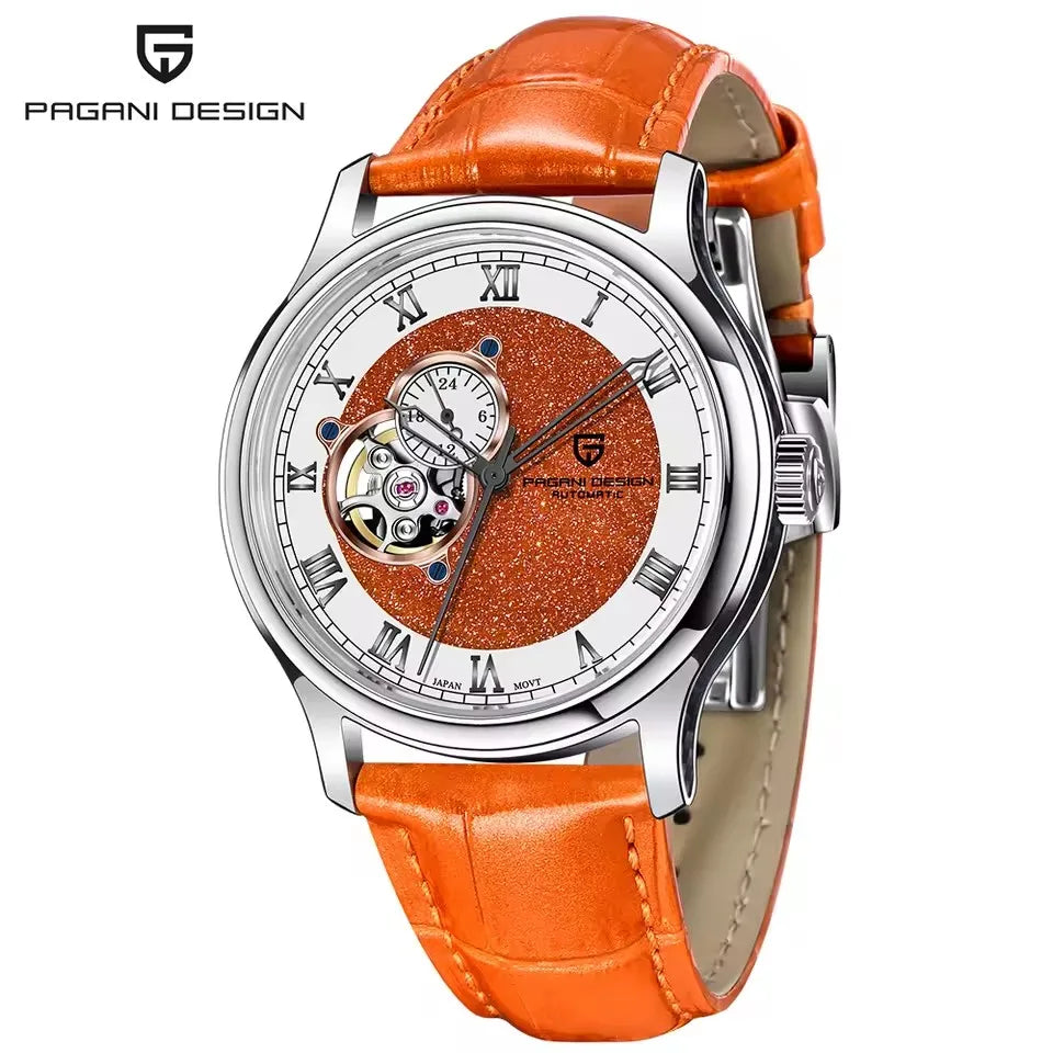 PAGANI DESIGN PD‑YS015 Men’s Automatic Watch – 41mm Fashion Mechanical Wristwatch, Japan NH39 Movement, 10Bar Waterproof, Leather Strap