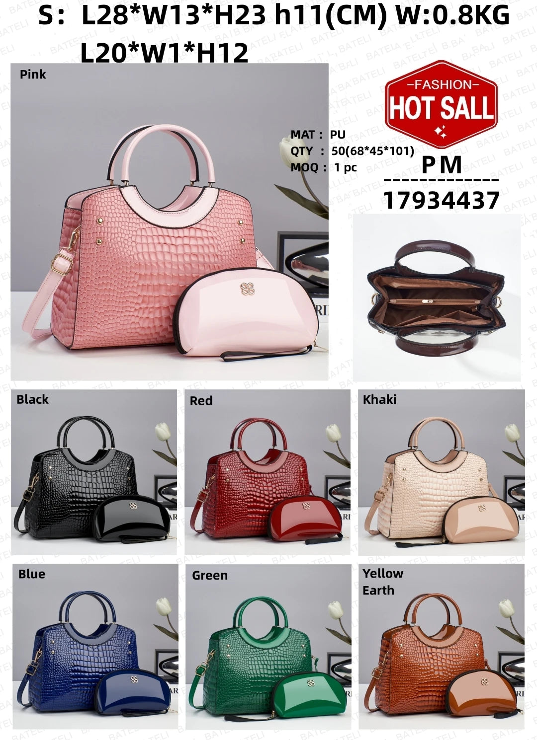 Trendy PU Leather Handbag Set for Women – Stylish Tote Bag Karina