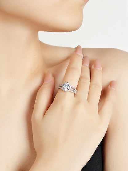 Moissanite Ring in 925 Sterling Silver – Elegant Niche Design for Girlfriend, Engagements, Weddings & Birthday Gifts Chelsea