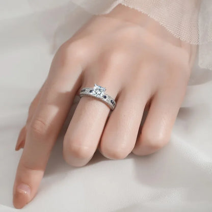 Fine Jewelry | S925 Sterling Silver Princess Cut Moissanite Diamond Ring | VVS1 Clarity Engagement & Wedding Band Gillian