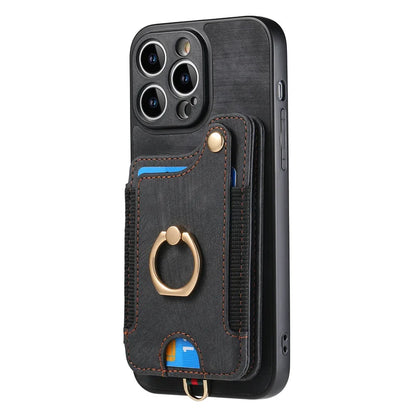 Leather Card Holder Phone Case – Protective Cover with Strap for iPhone 15, 14, 13