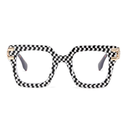 Stylish Anti-Blue Light Big Frame Eyewear: Pink Stripe & Tortoise Designs