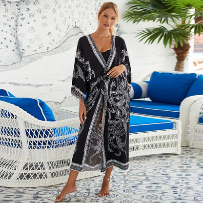 Women Beach Smock Sexy Cardigan Loose Sunscreen Shirt Bikini Smock