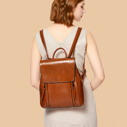 Women’s Vintage Leather Backpack – Fashionable 2021 Genuine Cowhide School Bag & Ladies Everyday Bag Maine