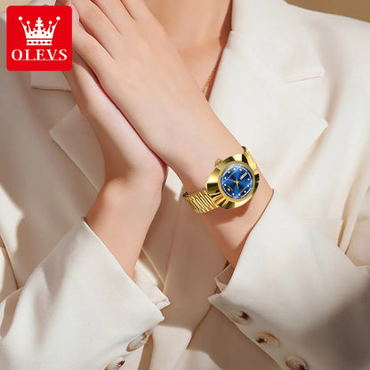 OLEVS 7017 Luxury Stainless Steel Women's Watch – Luminous, Diamond, Waterproof, Calendar Quartz Design