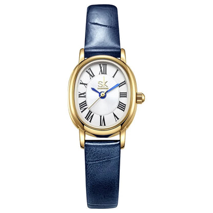 Shengke Ladies' Leather Watch – Luxury Waterproof Quartz Women's Wristwatch Patience