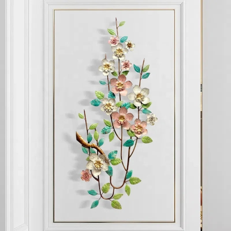 Chinese Style Wrought Iron Wall Hanging – Decorative Pendant for Living Room and Porch Decoration