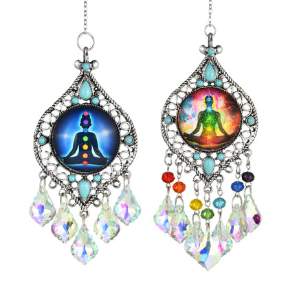 Natural Crystal Sun Catcher: Feng Shui Style for Seven Chakras, Home Decor, Energy Healing & Crystal Engraving