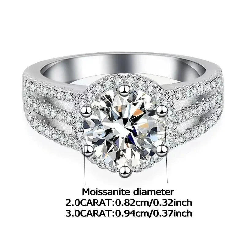 Moissanite Ring in 925 Sterling Silver – Elegant Niche Design for Girlfriend, Engagements, Weddings & Birthday Gifts Chelsea