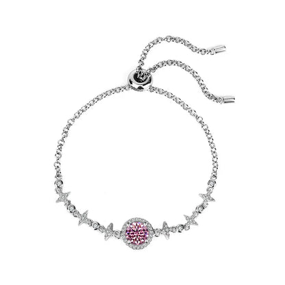 Fine Jewelry: 925 Sterling Silver Moissanite Bracelet with Bowknot Design Althea