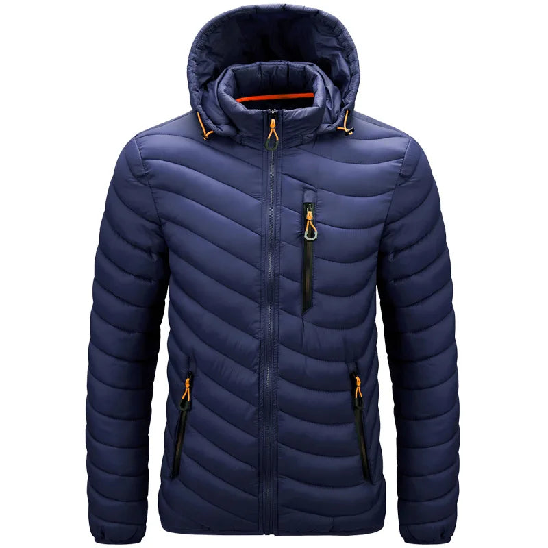 Men's Hooded Casual Cotton Light Down Jacket - Warm Winter Coat & Trench Perrin