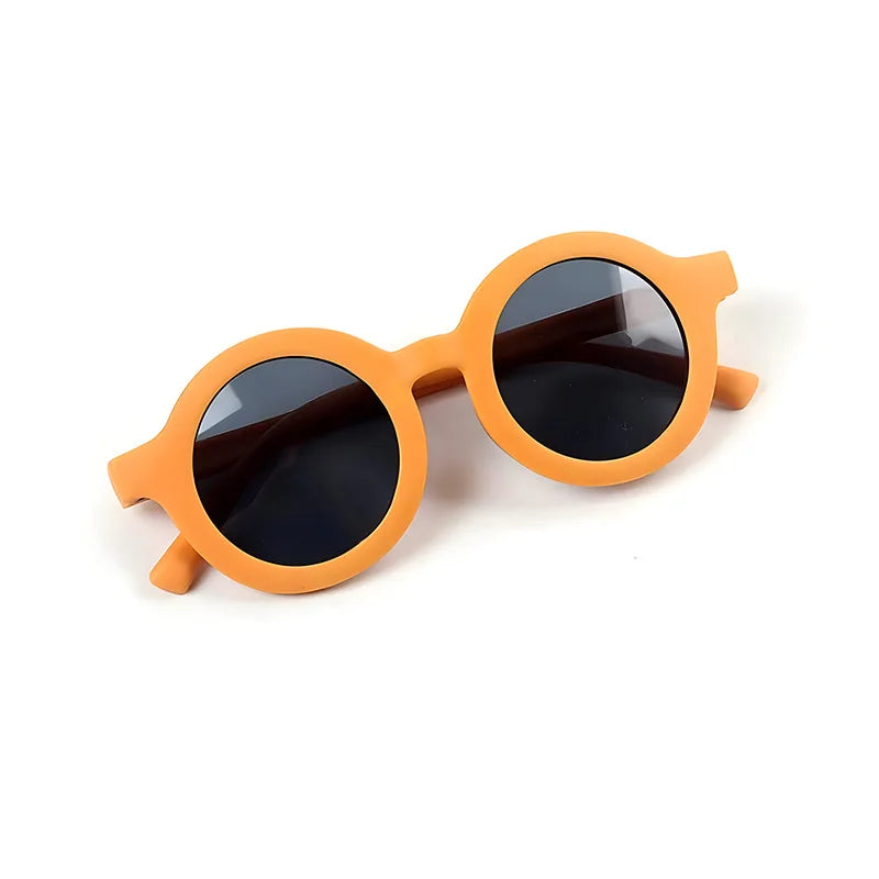 Cute Round Polarized Kids Sunglasses - Flexible TPEE Frame | CAT3 UV Protection for Girls & Boys Toby