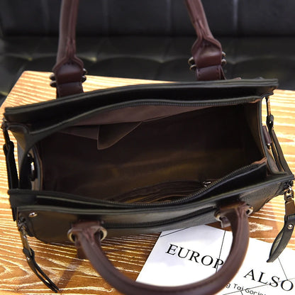 Luxury PU Leather Tote Bag for Women – Vintage-Style Handbag and Fall Crossbody Bag